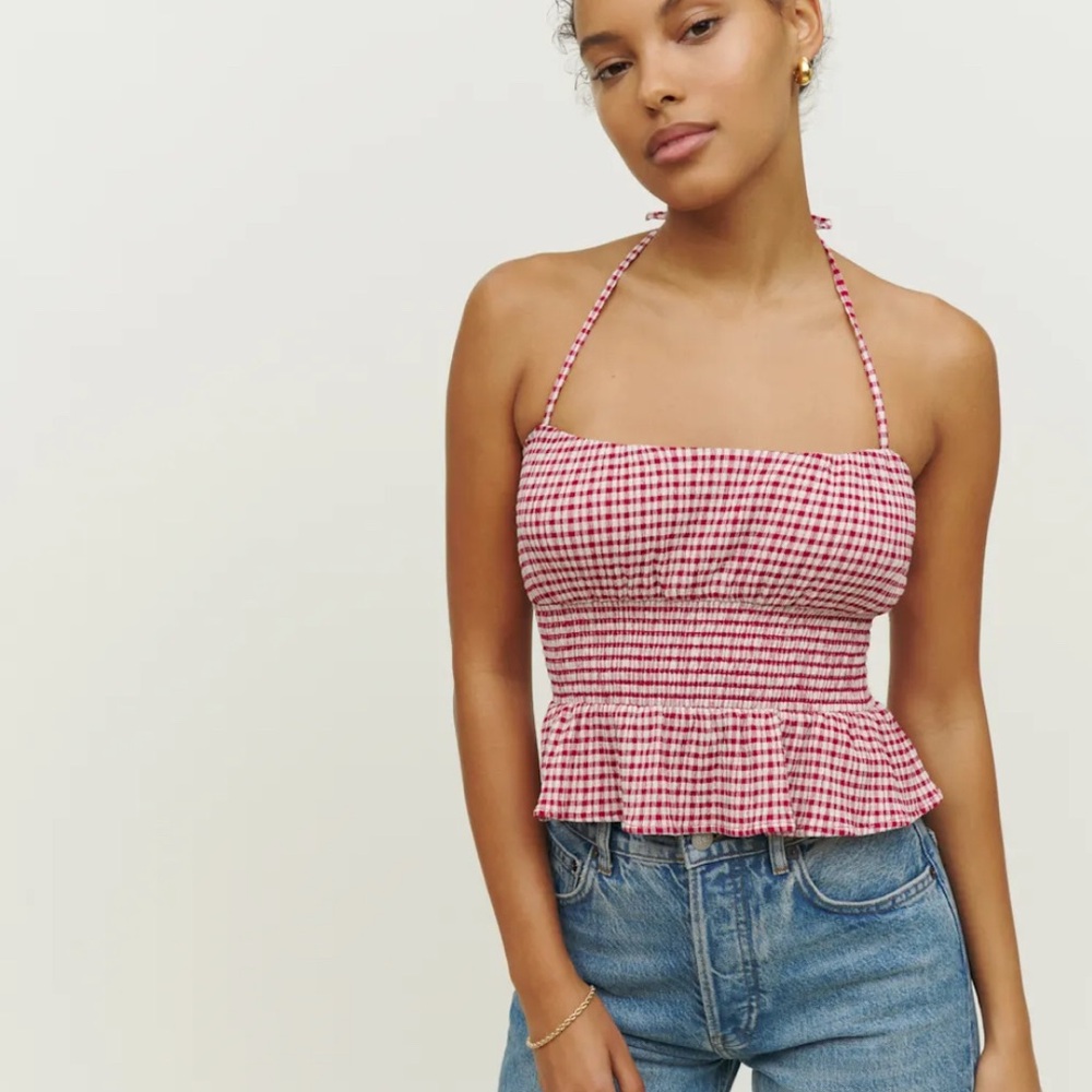 Reformation Bea top red and white checkered - Picture 1 of 6